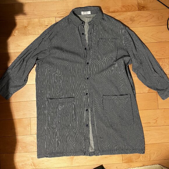 Red Sky Railroad Stripe Jacket/Chore Coat - Picture 2 of 4